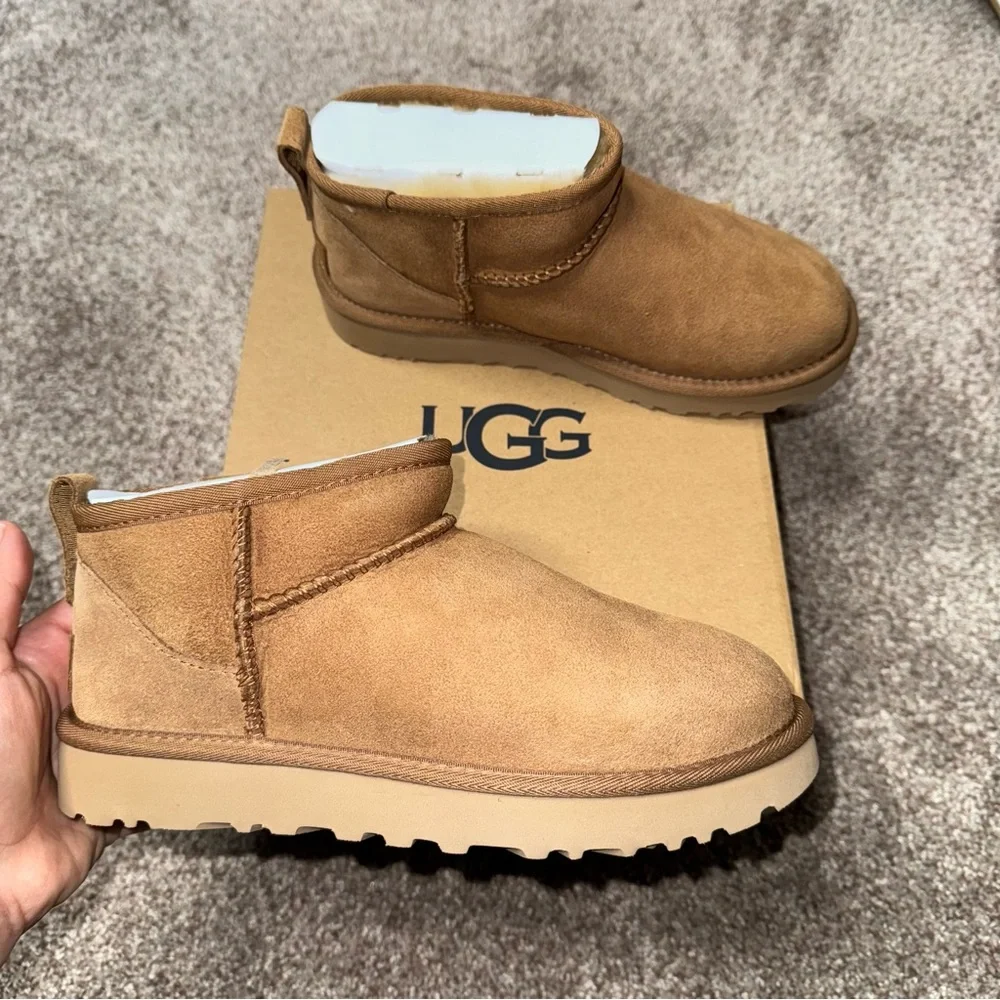 New Women’s UGG Classic Ultra Mini Boots Chestnut
